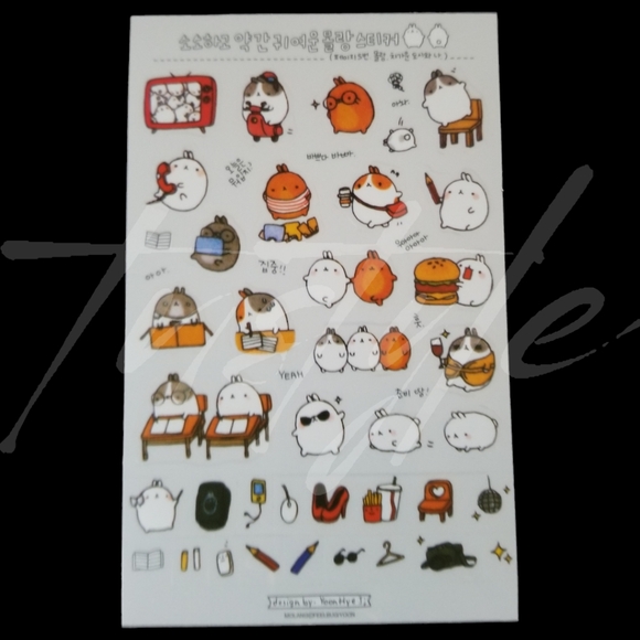 ⭐️3/$20⭐️ Molang Transparent Sticker Sheets - Picture 6 of 7